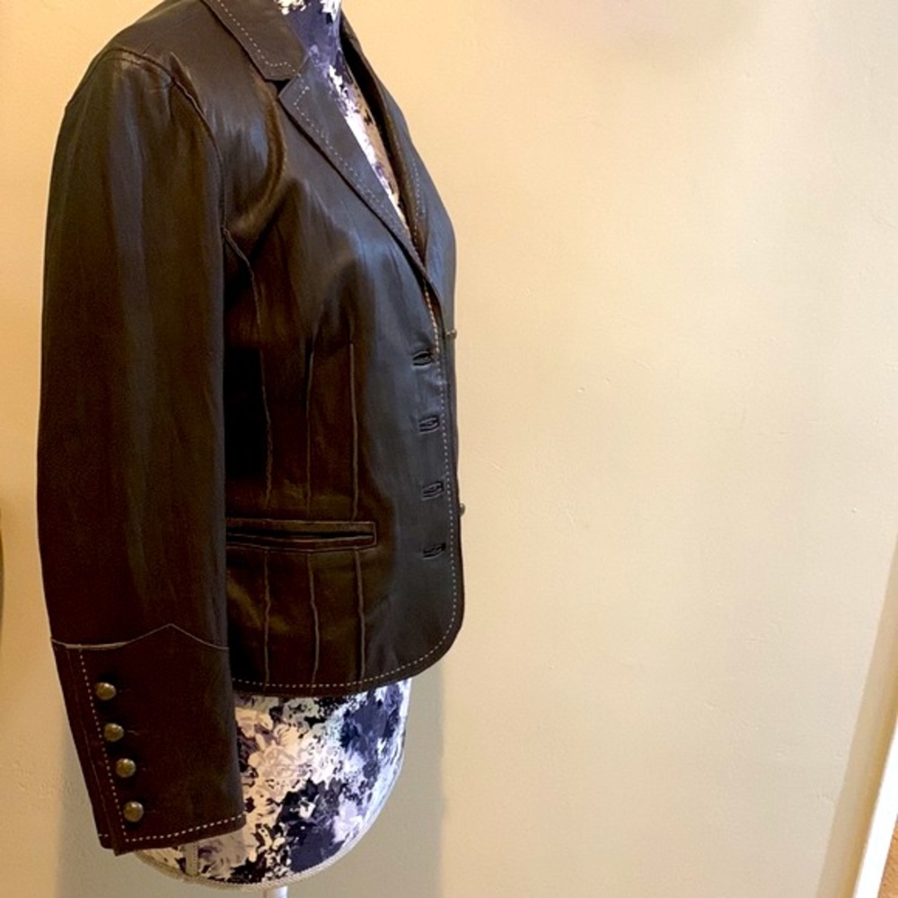 Inc Brown Leather Jacket - image 6